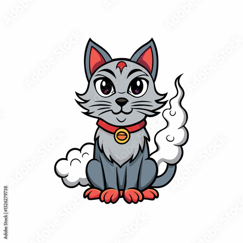 Misty cat creative design vector style.