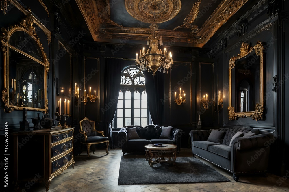 Fototapeta premium gothic modern interior home design