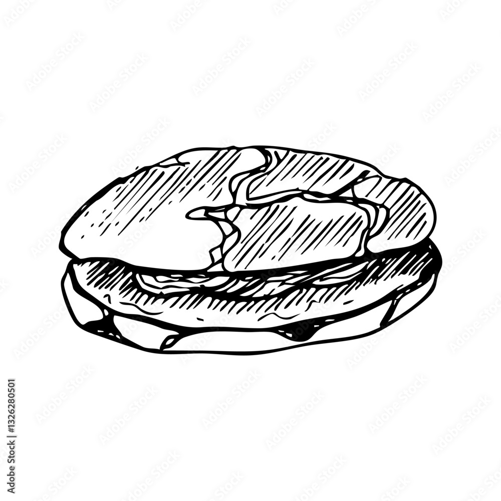 Cookies vector illustration. Hand drawn dessert. Sketch style.