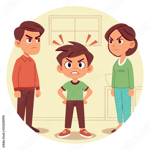 Parents-yelling-at-their-son-who-is-also angry. 