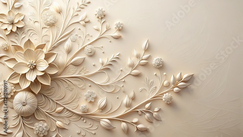 Luxury Floral Macro Photography: Elegant Botanical Flat Lay with Copy Space