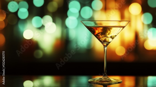 Wallpaper Mural Artisanal bar scene composition, perfectly posed cocktail glass, smooth golden liquid layers, garnishing action detail, multi-colored bottle blur background, textured bar surface, intimate lighting Torontodigital.ca