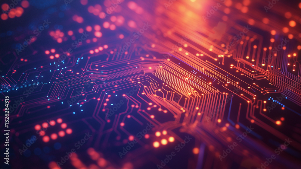Fototapeta premium Futuristic Circuit Design Artwork Symbolizing Innovation and Tech Progress
