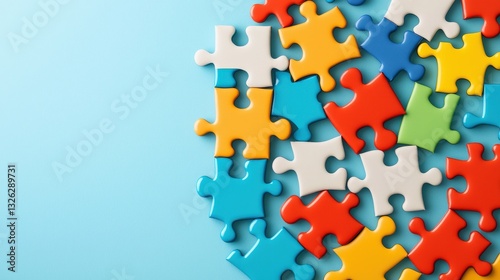 A community event poster featuring interwoven puzzle shapes