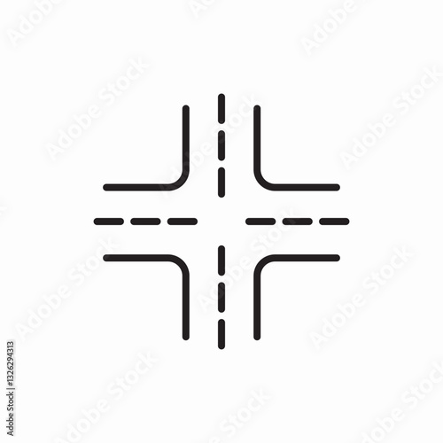 Intersection road junction icon vector sign