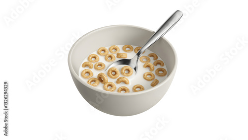 bowl of cereal with milk isolated on a transparent background. generative ai
