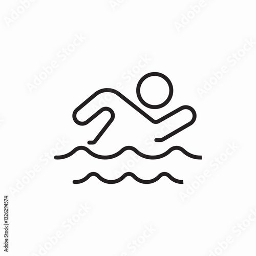 Swimming person water icon vector sign