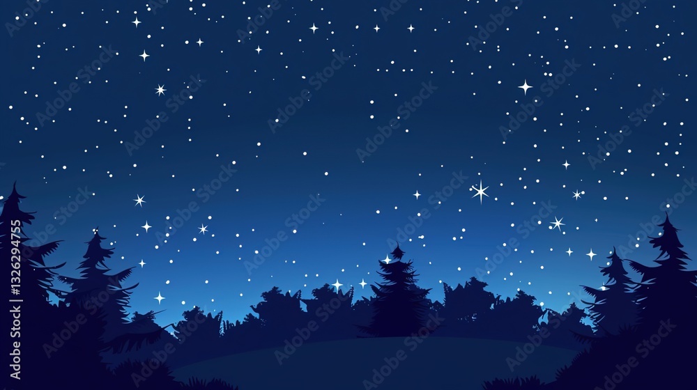 Fototapeta premium Infinite Stars: Minimalist Depiction of a Sparkling Night Sky