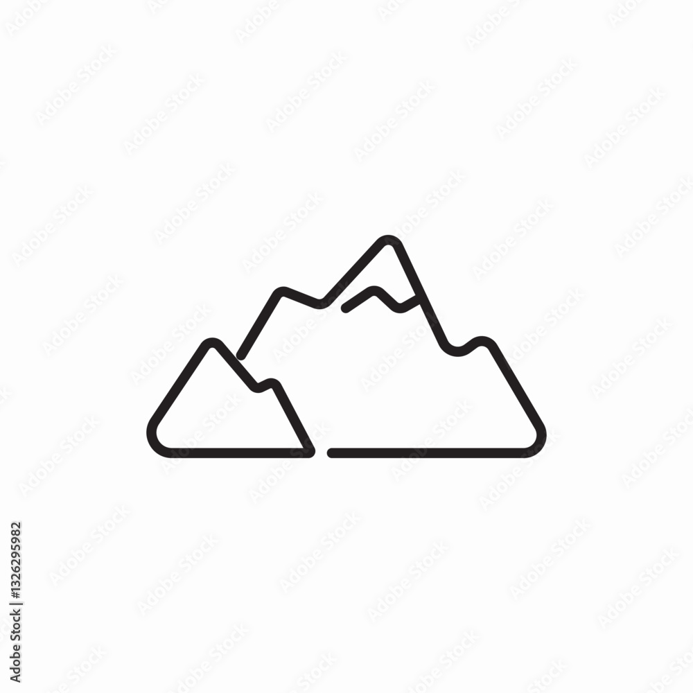 Mountain hiking nature icon vector sign Mountain hiking nature icon vector sign