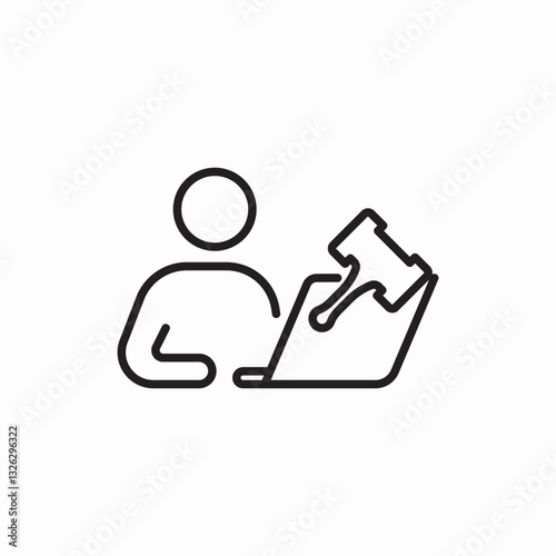 person gavel justice icon vector sign