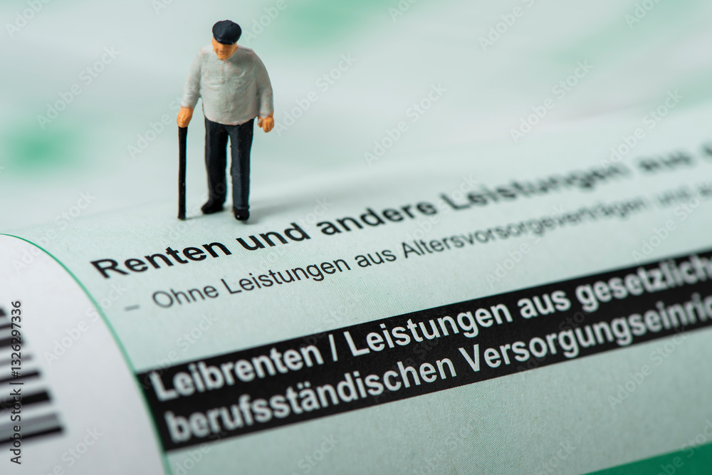 Formular zur Steuererklärung beim Finanzamt über Renten