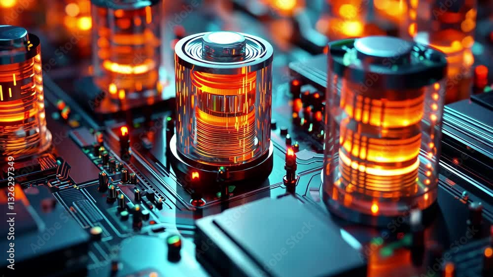 Exploring the intricate details of abstract multi core processing concepts in CGI art, Abstract multi core processing concept 3D CGI