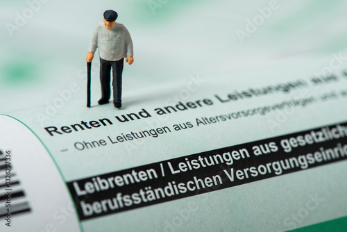Obraz na płótnie Formular zur Steuererklärung beim Finanzamt über Renten w salonie