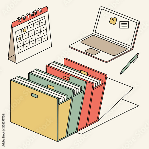File folders used in the office are designed with artificial intelligence