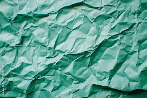 Wallpaper Mural Green crumpled paper macro close-up abstract texture. Artificial Intelligence Torontodigital.ca