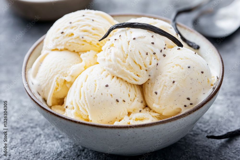 Homemade keto ice cream with vanilla Homemade keto ice cream with vanilla