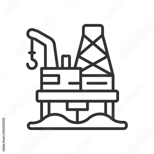 Oil Industry, icon in line design. Oil industry, petroleum, crude oil, drilling, refinery, oil extraction, oil rig, gas industry on white background vector. Oil Industry, editable stroke icon
