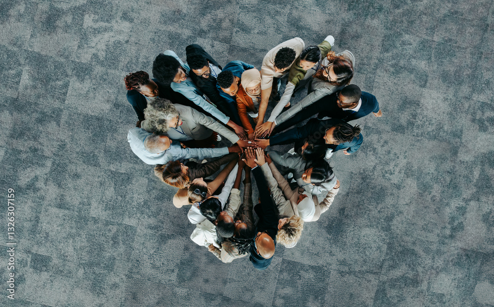 custom made wallpaper toronto digitalTop view of a a heart shape of people, showing unity and teamwork
