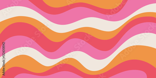 Cool Wavy Trippy Y2k Background. Trendy Groovy Abstract Psychedelic Pattern. Colorful Geometric Abstraction Art.
