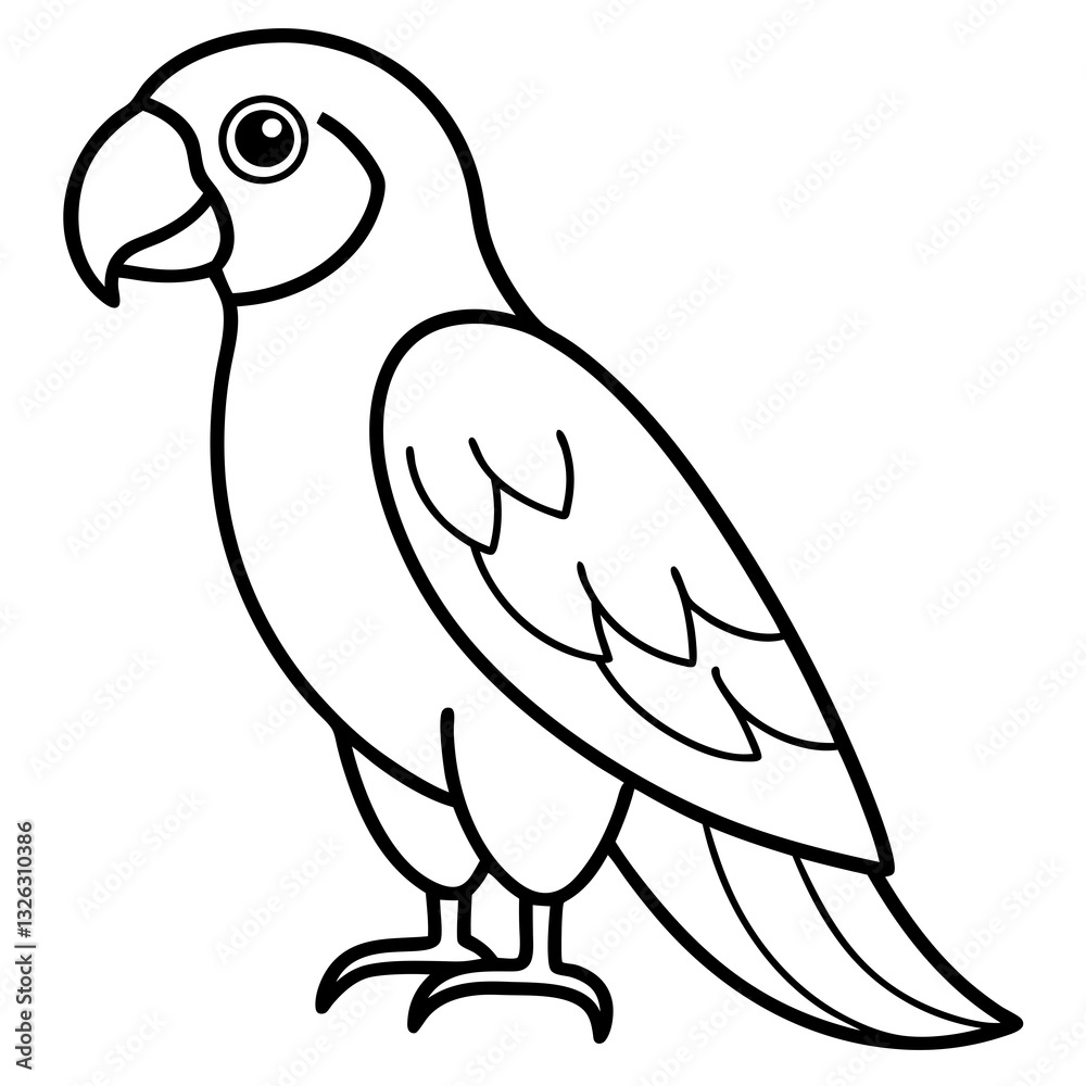 Single Line Parrot Vector Art Single Line Parrot Vector Art