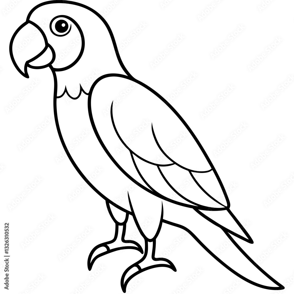 Single Line Parrot Vector Art Single Line Parrot Vector Art