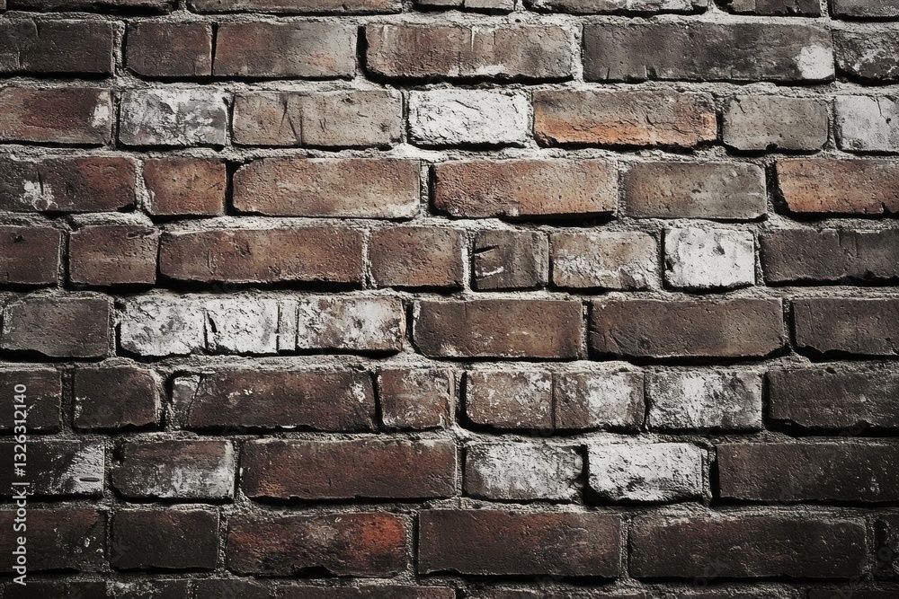 Rustic brick wall with weathered texture and aging mortar. Artificial Intelligence image Rustic brick wall with weathered texture and aging mortar. Artificial Intelligence image