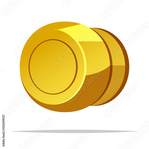 Round door knob handle vector isolated illustration