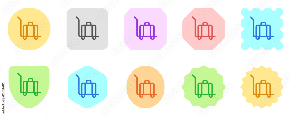 Editable baggage trolley, baggage cart vector icon. Part of a big icon set family. Perfect for web and app interfaces, presentations, infographics, etc Editable baggage trolley, baggage cart vector icon. Part of a big icon set family. Perfect for web and app interfaces, presentations, infographics, etc