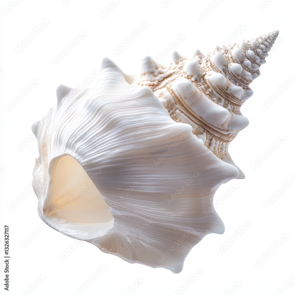 Stunning White Seashell Close-Up: A Detailed View of a Unique Specimen Stunning White Seashell Close-Up: A Detailed View of a Unique Specimen
