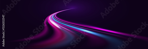 Glowing wave vortex. High-speed light traces effect.Vector illustration.EPS 10.