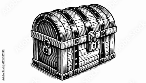 Treasure Chest Secured with Padlocks A Secure Vault