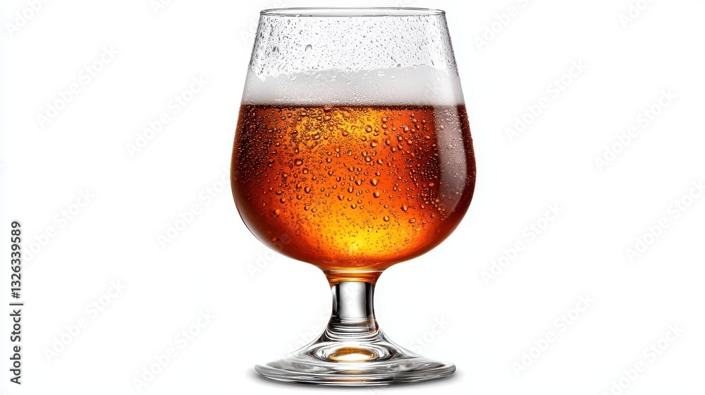 Icecold golden beer with refreshing condensation, a stunning closeup Icecold golden beer with refreshing condensation, a stunning closeup