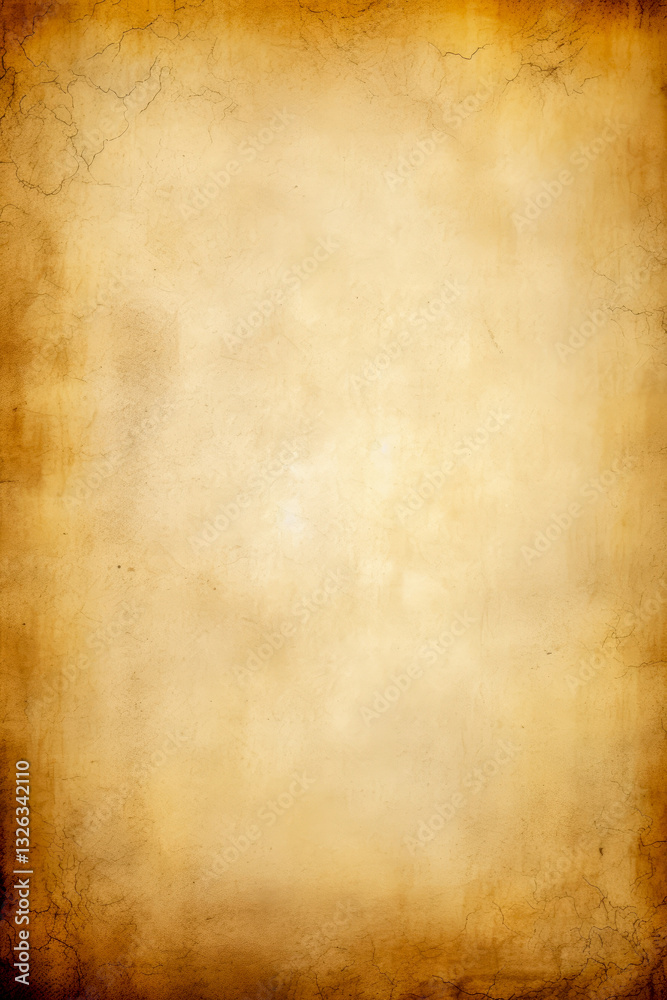 Fototapeta premium A beautifully aged vintage paper background ideal for various design projects, providing a classic, timeless aesthetic with warm tones.
