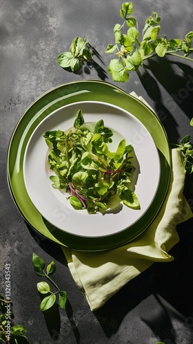 Fresh veggie salad with greens