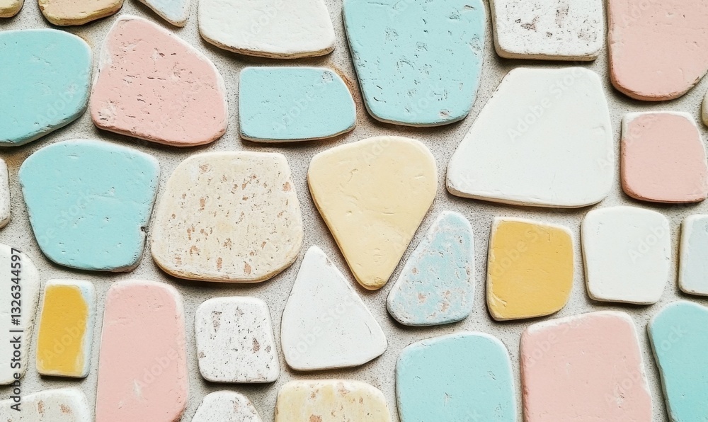 Fototapeta premium Colorful pastel terrazzo tile background for design projects