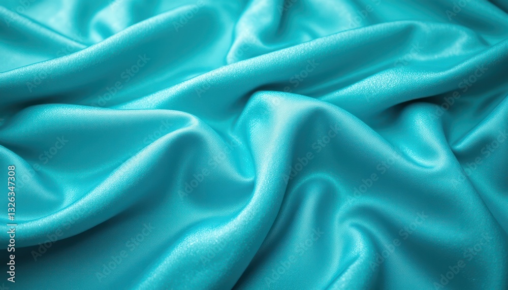 Obraz premium Luxurious Teal Silk Fabric Draped Texture Elegant Smooth Satin Background