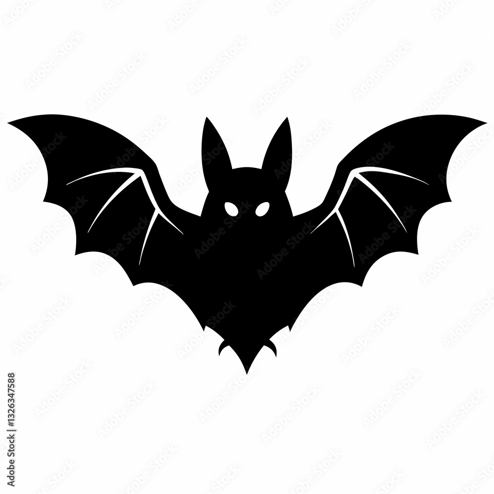Vector Illustration of a Black Bat Silhouette Vector Illustration of a Black Bat Silhouette