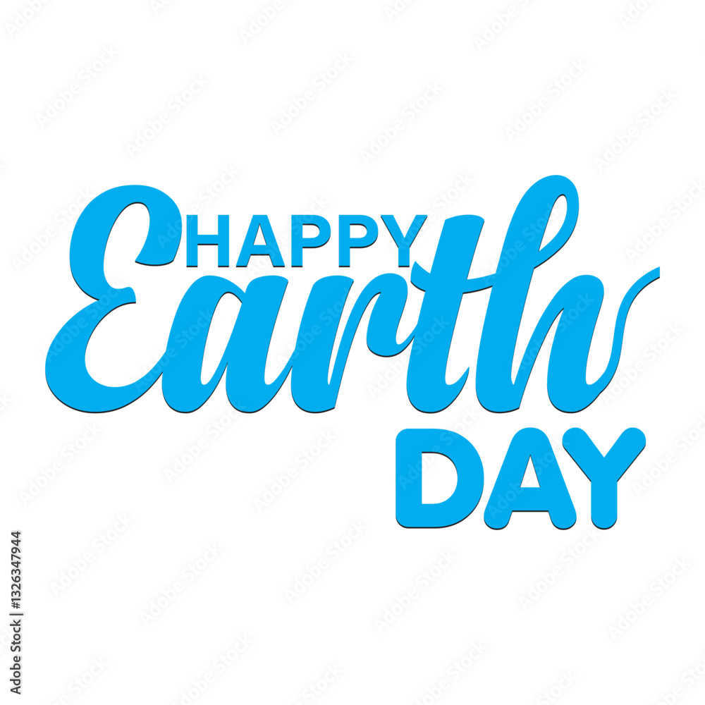 hand drawn happy earth day text writing icon. hand drawn happy earth day text writing icon.