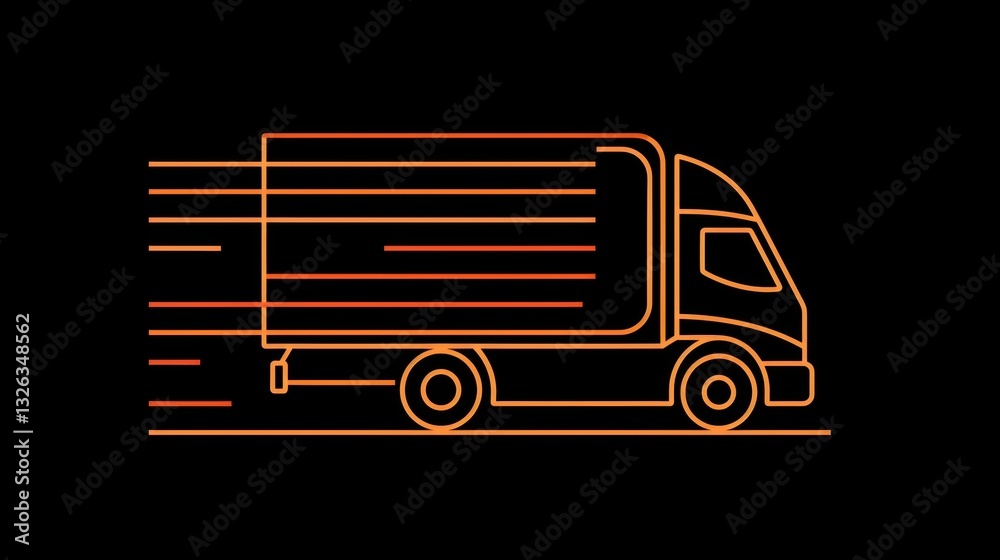 Efficient Moving Delivery Truck Vector Icon: Ideal for Transportation - Related Apps and Websites