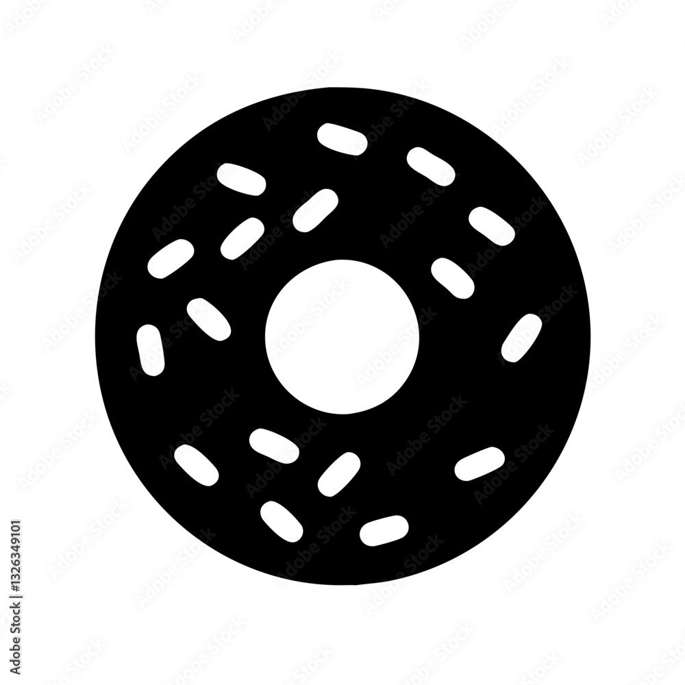 Obraz premium Donuts Summer Food Drinks Minimal Vector Icon