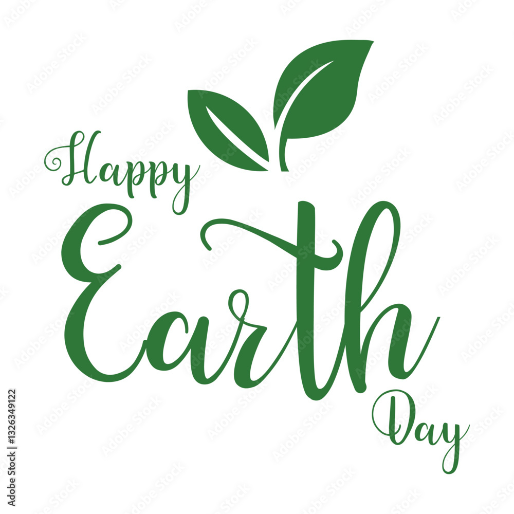 Obraz premium hand drawn happy earth day text writing icon.