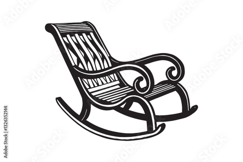 rocking chair on white background