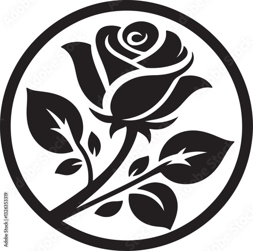 black and white rose