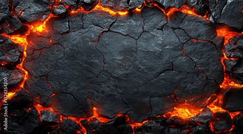 Lava background image shows molten rock glowing between cracks in dark solid rock