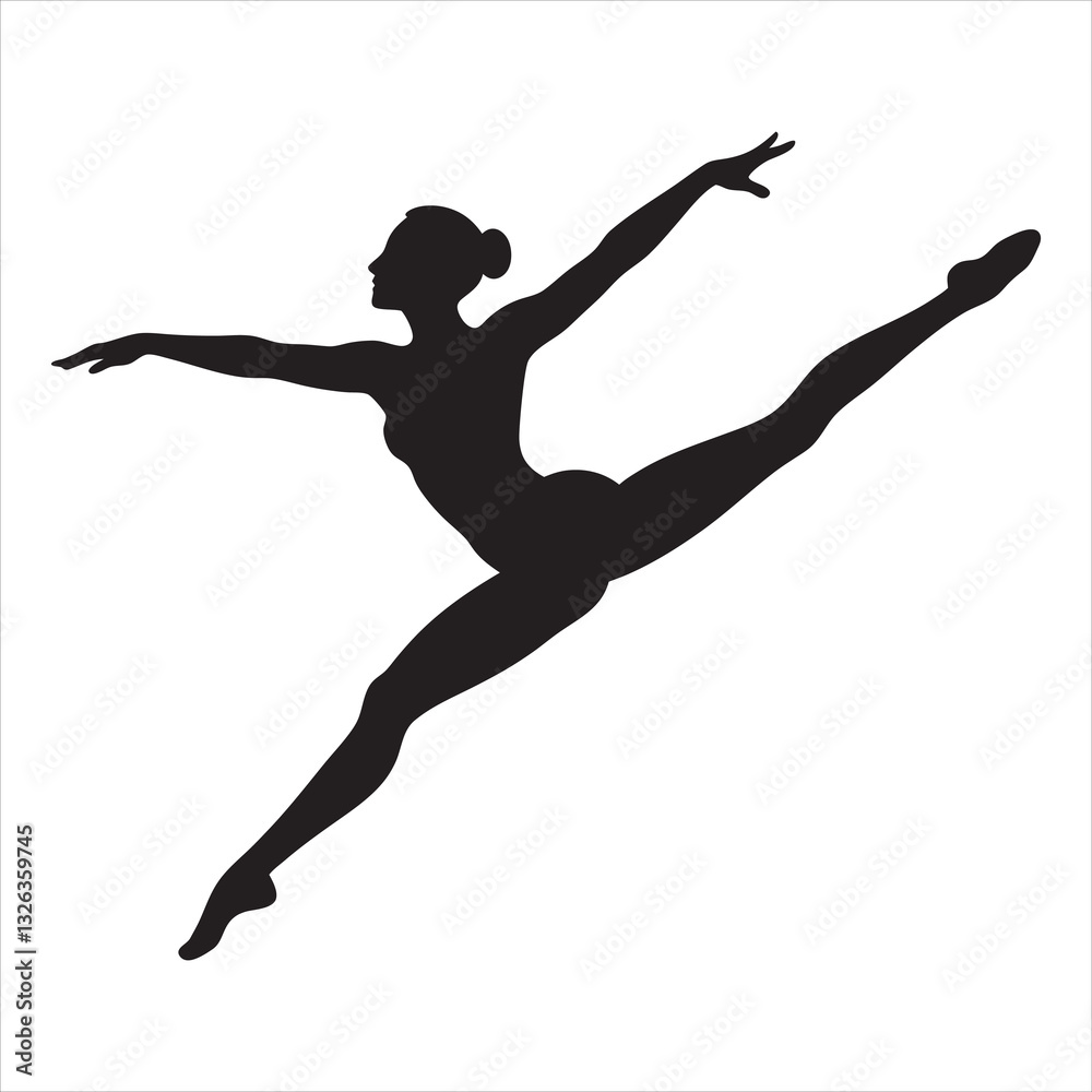 Gymnastics Girl Silhouette in Dynamic Vector Illustration
Gymnastics Girl Silhouette in Dynamic Vector Illustration