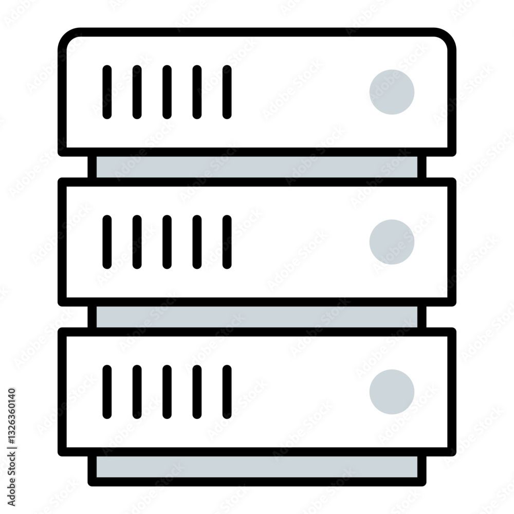 Server stack icon with a thumbs-up representing verified data, system approval, compliance validation, and secure server authentication Server stack icon with a thumbs-up representing verified data, system approval, compliance validation, and secure server authentication