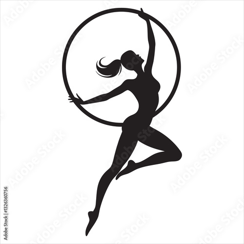 Artistic Gymnast Girl Vector Design for Gymnastic Clipart
