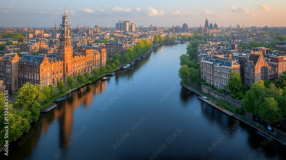 Obraz premium Amsterdam cityscape with canal