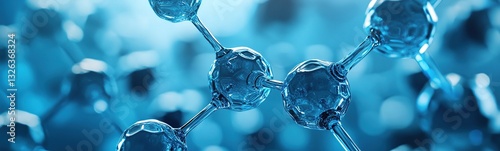 Detailed Molecular Structure of a Chemical Compound on a Futuristic Blue Background