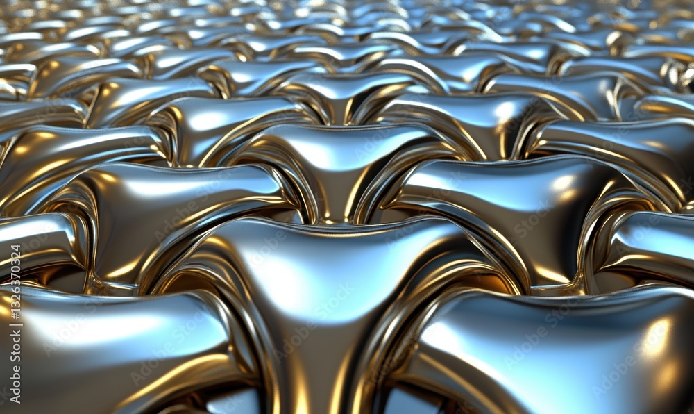 Obraz premium Metallic abstract pattern background, ideal for tech or sci-fi designs